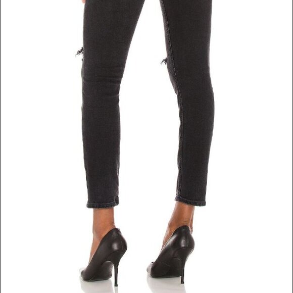 AGOLDE Nico Slim Leg Jeans in Disorder - Distressed Black/Dark Wash Jeans - Picture 14 of 16